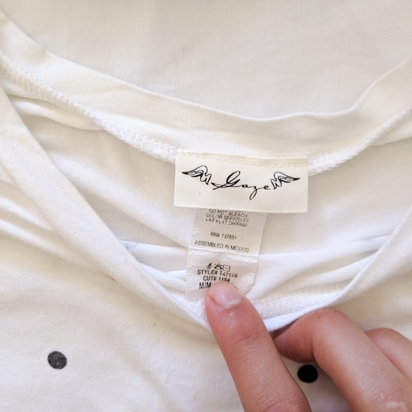 Cherry and polka white crop top - Picture 3 of 5